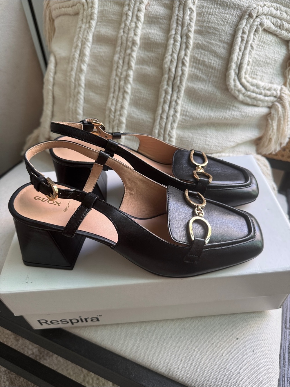 GEOX D Coronilla Napa Sheep Leather Sling Back Shoes